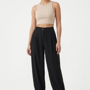 Pantalón Jogger Fluido con Pinzas - Negro