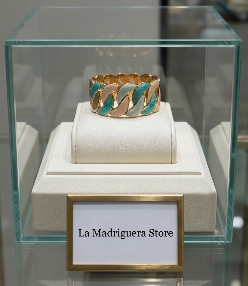 Pulsera de Eslabones Estilo Cubano con Esmalte Multicolor - Imagen 5