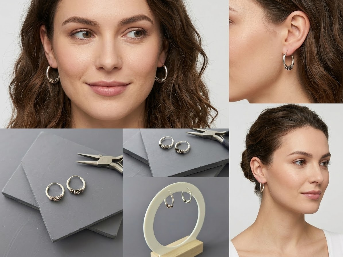 Pendientes de Aro Balineses en Plata de Ley 925 - Imagen 7