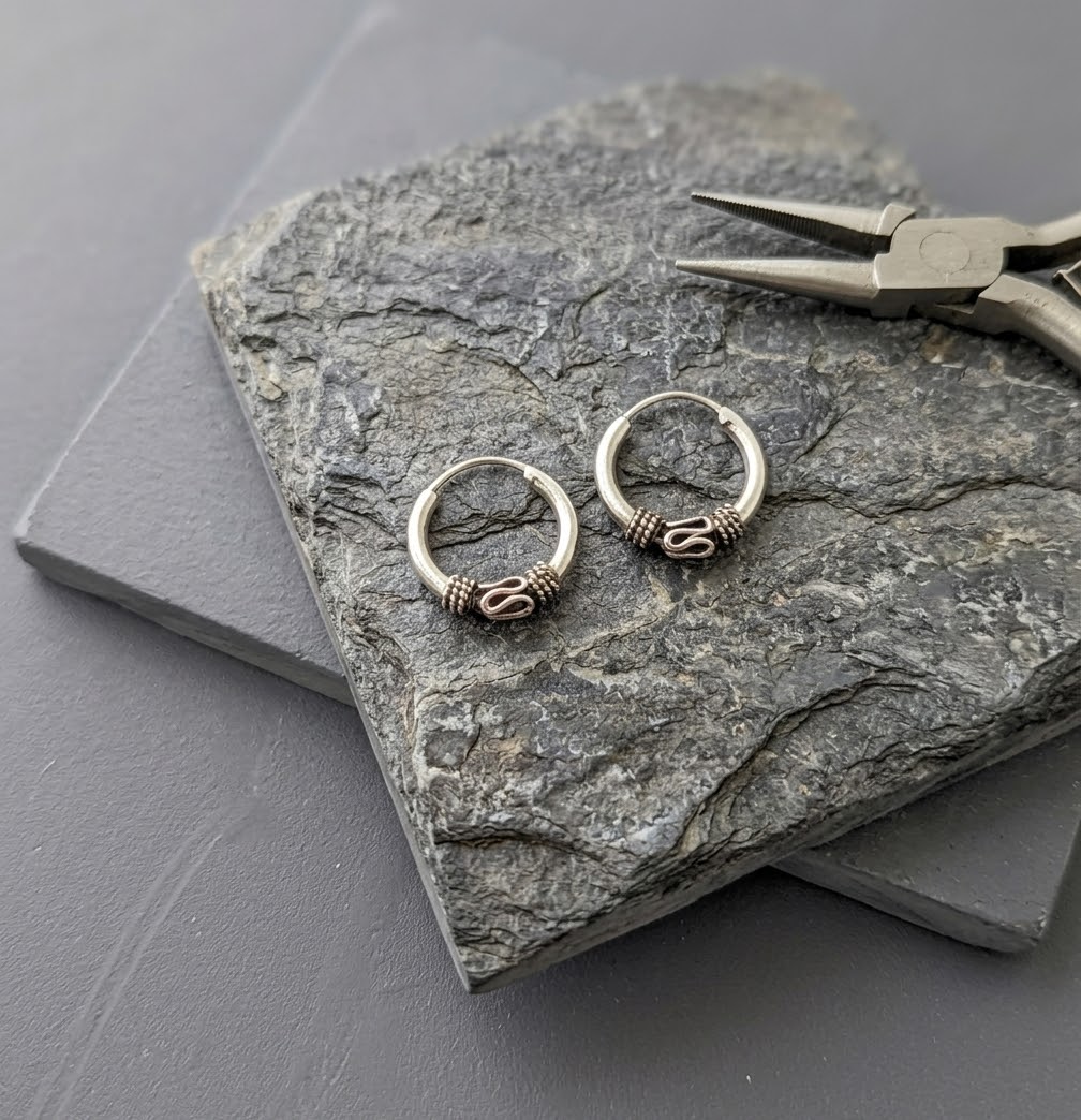 Pendientes de Aro Balineses en Plata de Ley 925