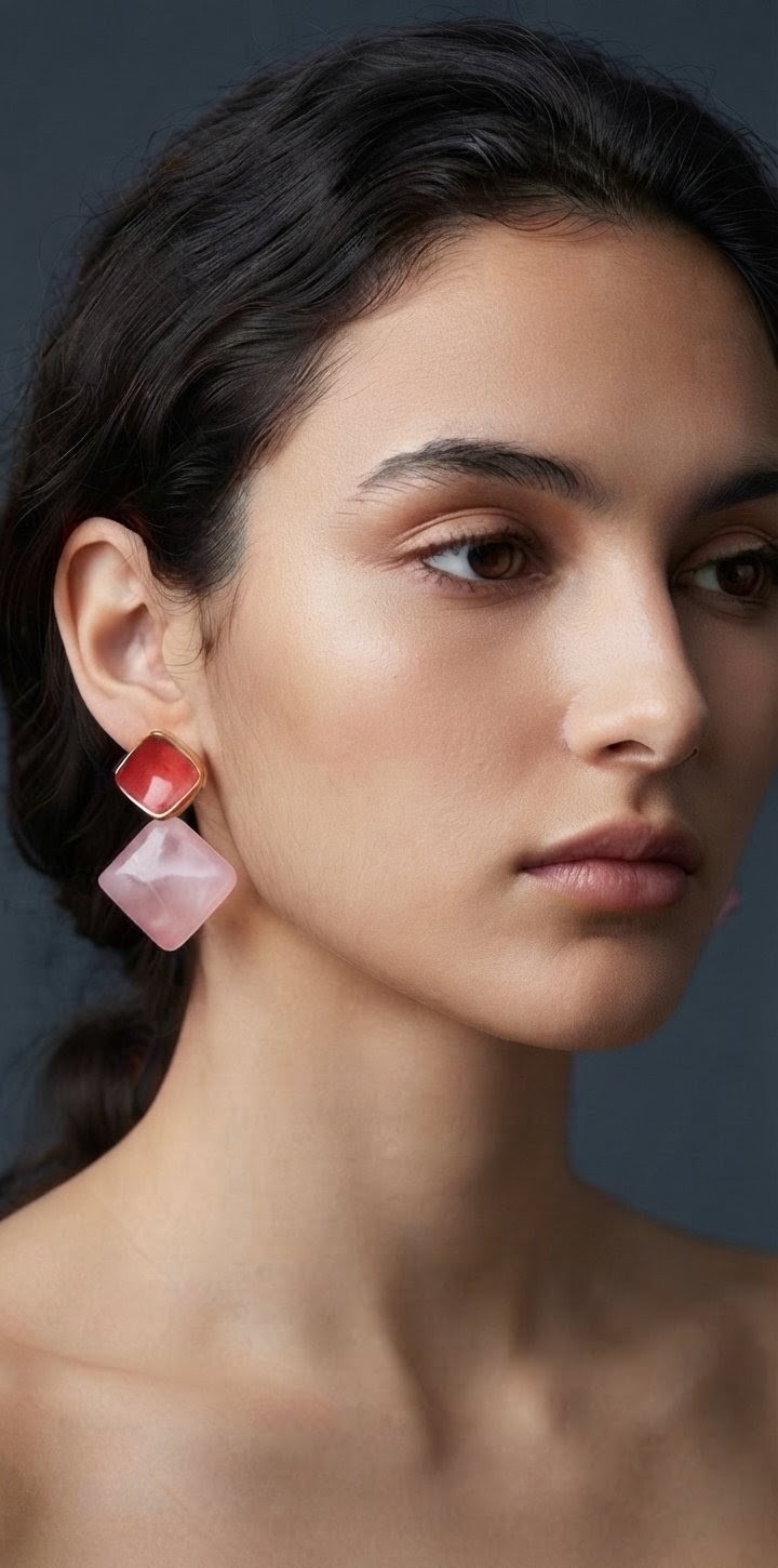 Pendientes de acero inoxidable.