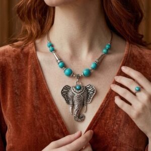 Collar bohemio con colgante de elegante étnico
