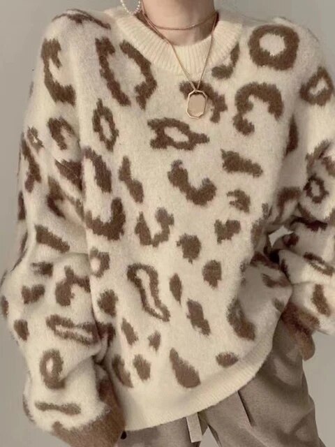 Jersey de Punto Oversize con Estampado Animal Print / Leopardo - Imagen 9