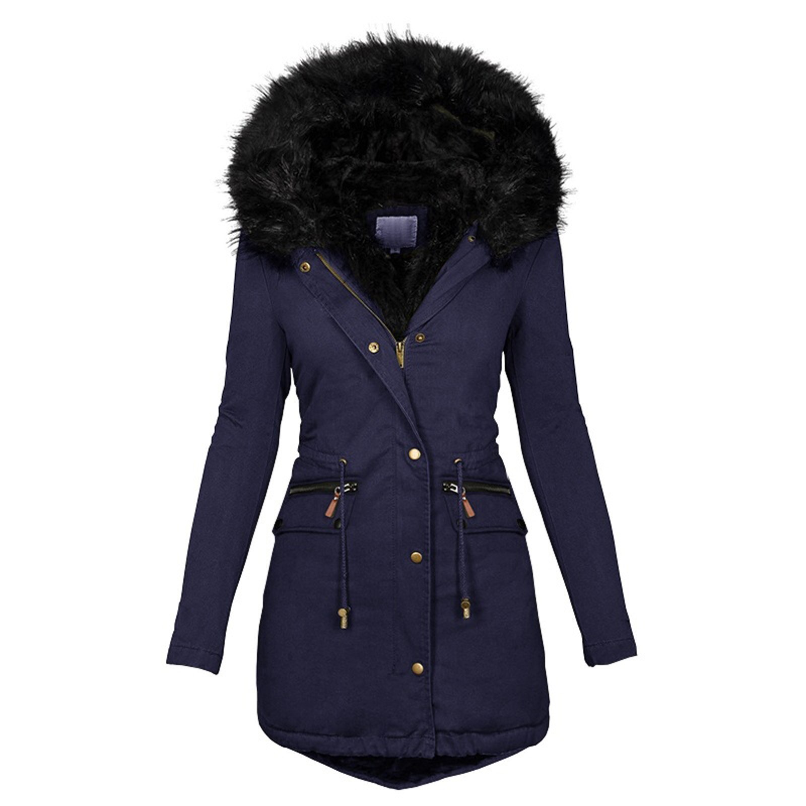 Chaqueta Parka de otoño - Invierno para Mujer con Capucha de Peluche - Imagen 10