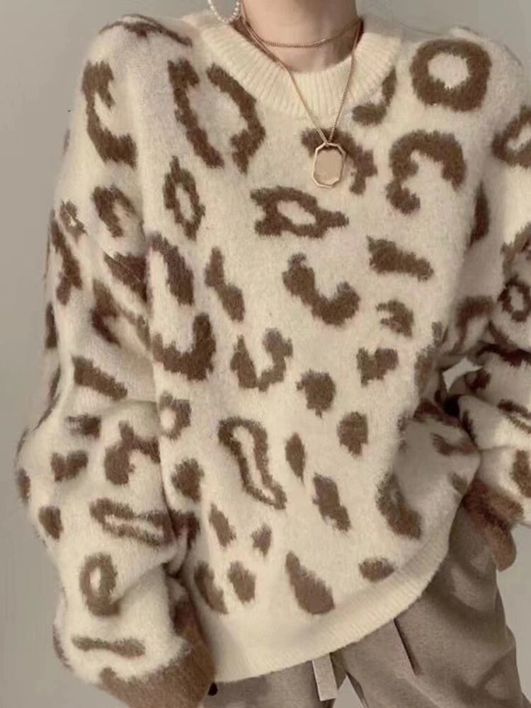 Jersey de Punto Oversize con Estampado Animal Print / Leopardo - Imagen 2