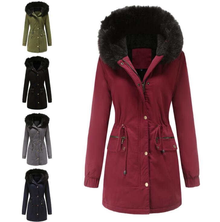 Chaqueta Parka de otoño - Invierno para Mujer con Capucha de Peluche