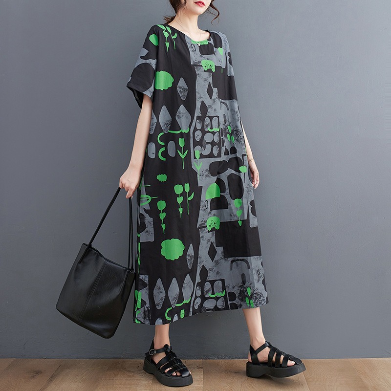 Vestido Largo Oversize de Estilo Artístico y Abstracto - Imagen 6
