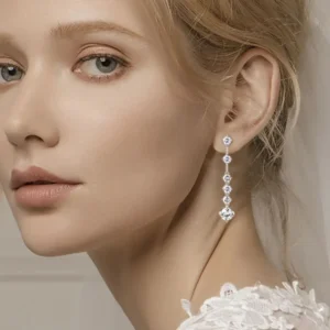 Pendientes de moissanita de 4 quilates y plata de ley 925