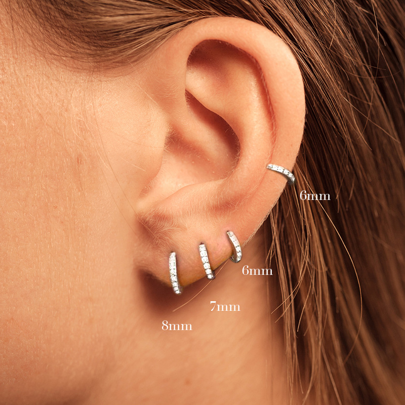 Pendientes plata de ley 925. Medidas varias - Imagen 4