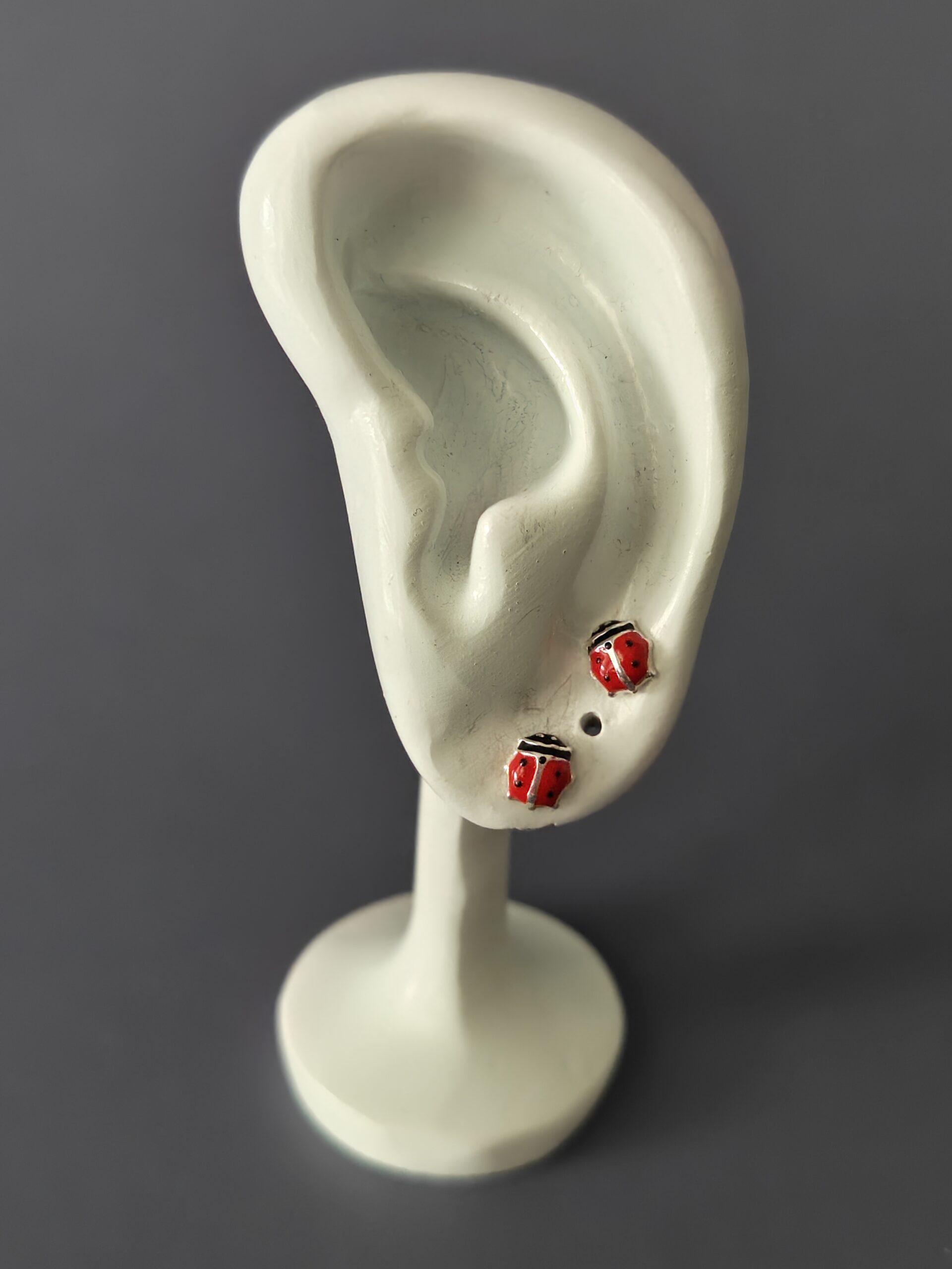 Divertidos Pendientes de Mariquita de Plata de Ley 925 Esmaltada - Imagen 3