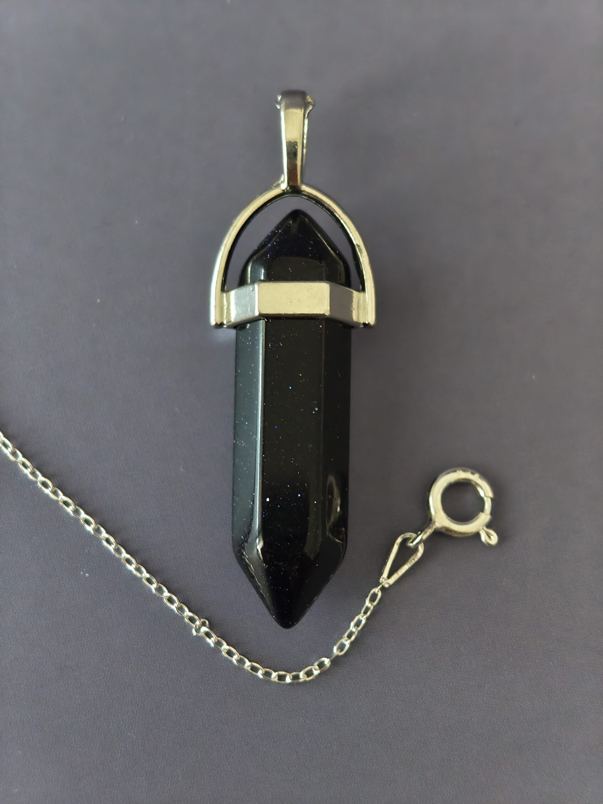Elegante Collar con Colgante de Obsidiana Negra y Cadena de Plata de Ley 925 - Imagen 6