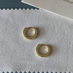 Pendientes pequeños aro en plata de ley 925 con baño de oro
